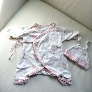 Newborn Side Wrap Romper & Cap Set – Bunny Print Bunnies by the Bay 0-3 M